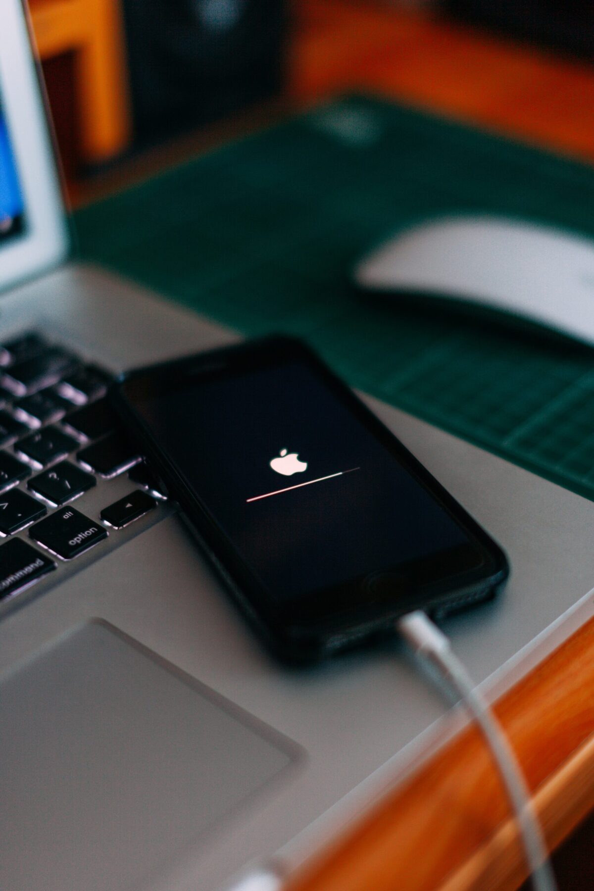 iPhone charging on MacBook