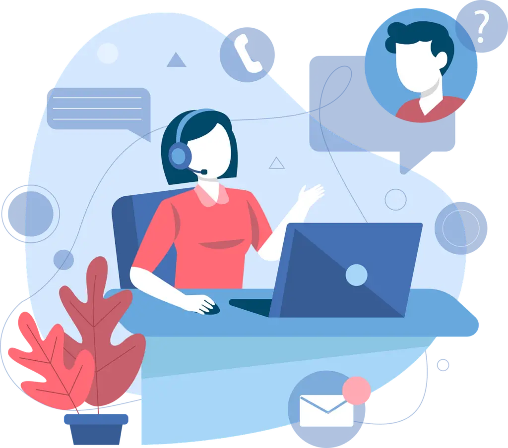 Free call center customer service business solutions vector